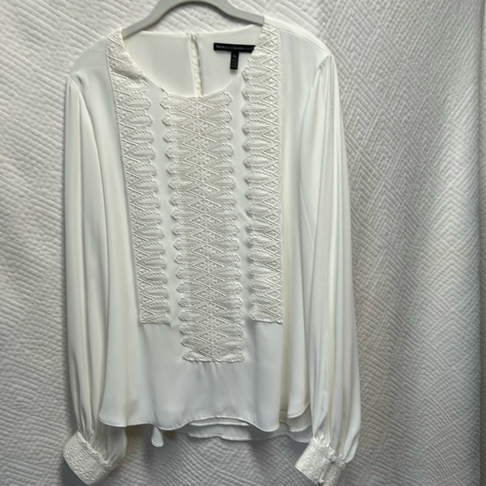 White House black market off white dress blouse never worn very pretty